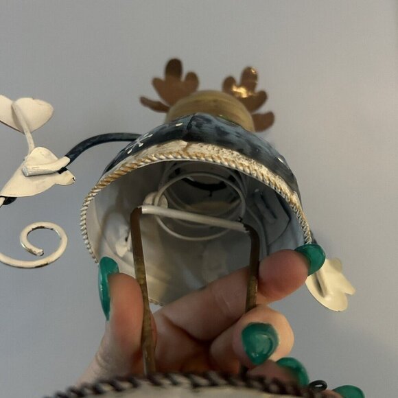 2 Metal Christmas Holiday Bear Reindeer Blue Red Bouncing Spring Figurine - Picture 11 of 13